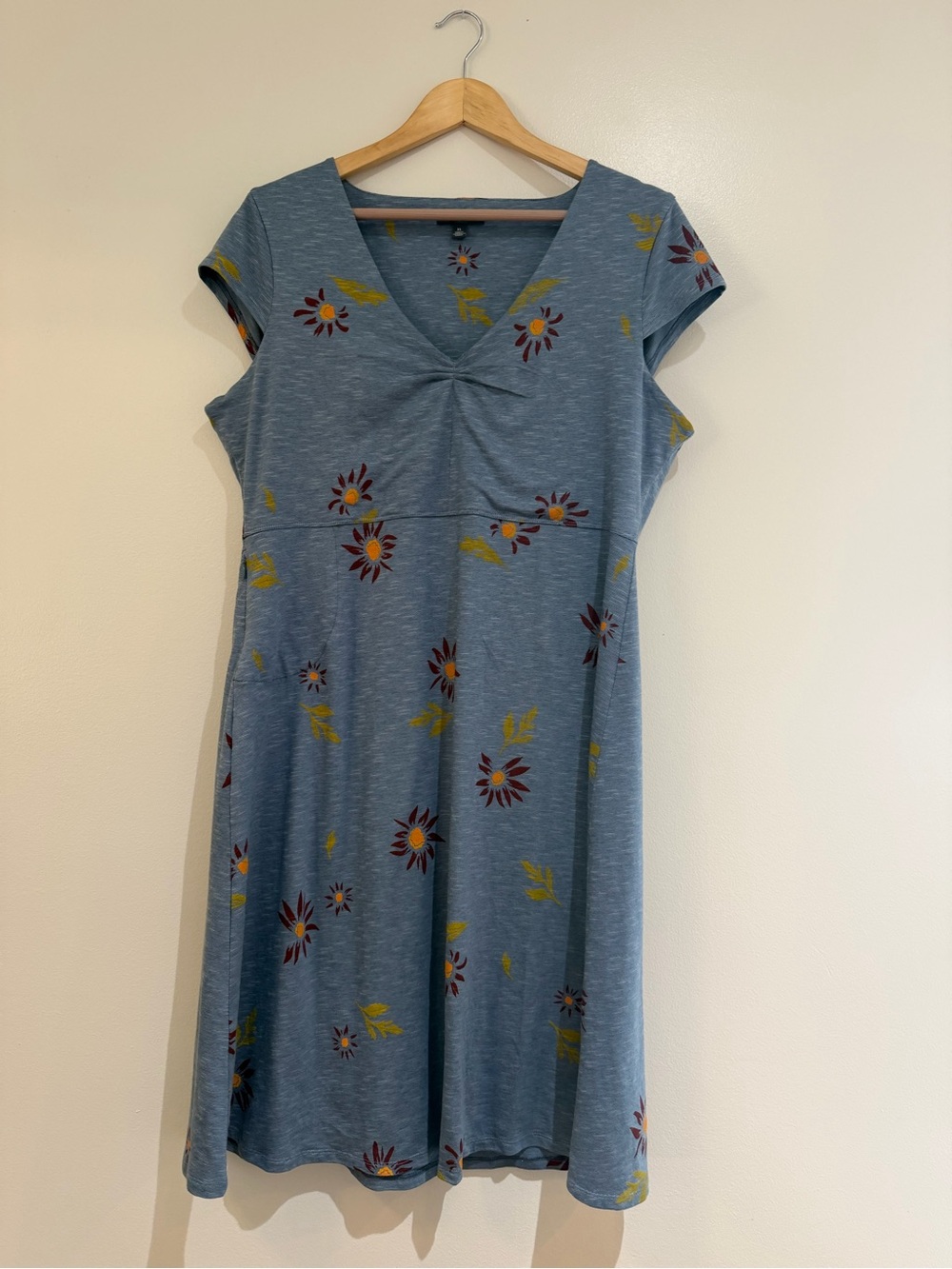 Toad & Co Women’s Rosemarie Dress Color-
Enamel Blue organic cotton XL - Picture 3 of 11